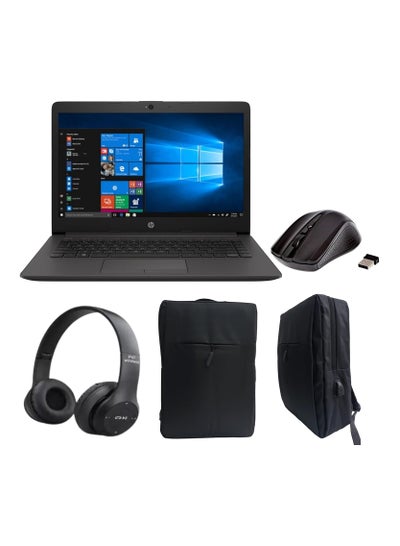 اشتري 240 G8 Notebook 14-Inch Anti-Glare FHD Display, Core i5-1035G1 Processor/12GB RAM/512GB SSD/Spill and Pick Resistant Keyboard/Intel Graphics/Windows 11 With Laptop Bag + Wireless Mouse + Headphones English/Arabic Black في الامارات