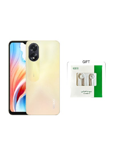 Buy A38 Dual SIM Glowing Gold 4GB RAM 128GB 4G LTE With Earphones - Middle East Version in Saudi Arabia