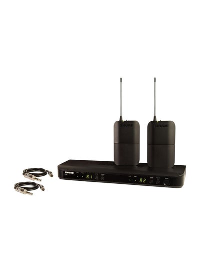 اشتري Wireless Microphone System - Perfect For Interviews, Presentations, Theater - 14-Hour Battery Life, 300 Ft Range Includes 2 Lavalier Mics, Dual Channel Receiver K14 Band BLX188UK/CVLX-K14 Black في الامارات