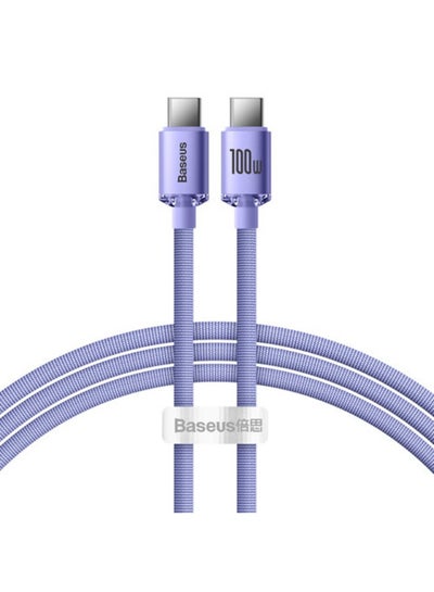 اشتري Baseus Crystal Shine Series Fast Charging Data Cable Type-C to Type-C 100W 1.2m Purple Purple في مصر