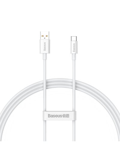 اشتري Baseus Superior Series Fast Charging Data Cable USB to Type-C 100W 1m Moon White White في مصر