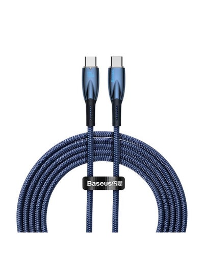 اشتري Baseus Glimmer Series Fast Charging Data Cable Type-C to Type-C 100W 1m Blue blue في مصر