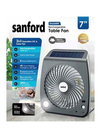 Buy RECHARGEABLE TABLE FAN SF6654RTF Multicolour in Saudi Arabia