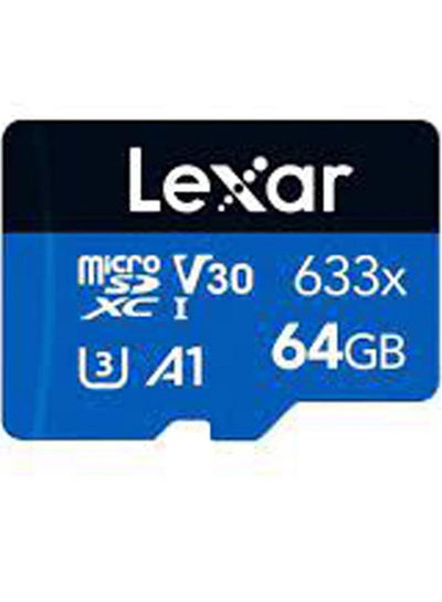 Buy High-Performance 633x microSDXC UHS-I Memory Card 64GB Blue LMS0633064G-BNNNG 64 GB in UAE