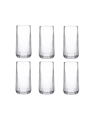 Buy 6-Piece Nova Long Tumbler Set 360cc Clear Clear in UAE