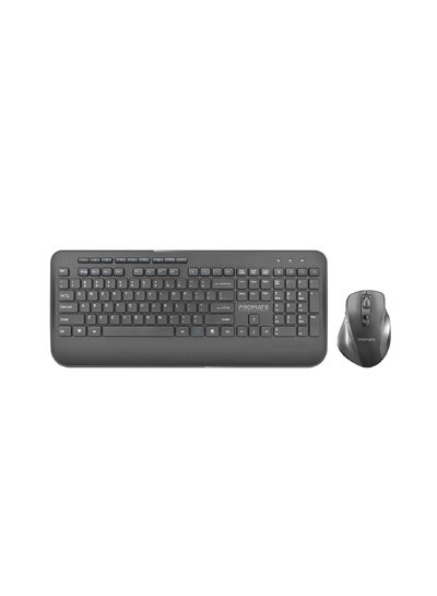 Buy Wireless Keyboard And Mouse Combo, Ergonomic Sleek 2.4Ghz Full-Size Wireless Keyboard With Palm Rest And 1600 DPI Mouse, Nano USB Receiver And Auto-Sleep Function For PC, Desktops, Windows Black in UAE