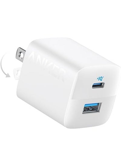 Buy USB C Charger 33W, Anker 323 Charger, 2 Port Compact Charger with Foldable Plug for iPhone 14/14 Plus/14 Pro/14 Pro Max/13/12, Pixel, Galaxy, iPad/iPad Mini and More (Cable Not Included) White in Egypt