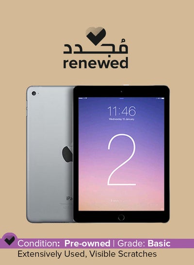 اشتري Renewed - iPad Air 2 9.7inch, 64GB, Wi-Fi, 4G Space Gray With FaceTime في السعودية