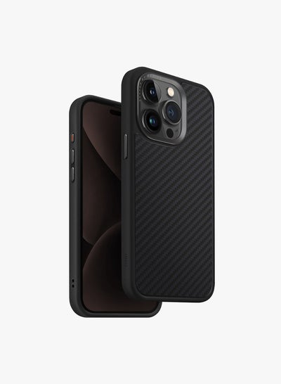 Buy Keva MagClick™ Magnetic Charging Armor Protection In Sleek Aramid Fiber For iPhone 15 Pro Max Black/Grey in UAE
