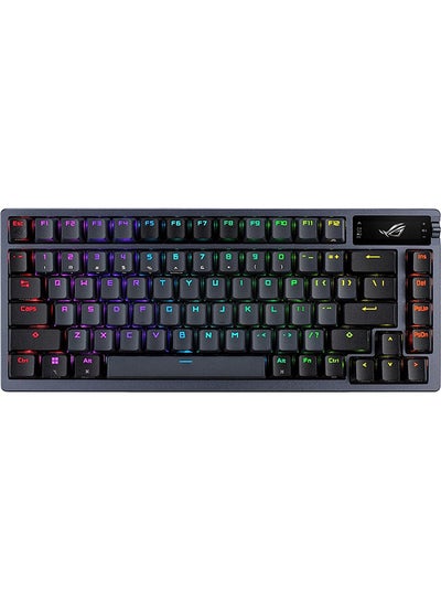 اشتري ROG Azoth 75 Wireless DIY Custom Gaming Keyboard, OLED display, Gasket-Mount, Three-Layer Dampening, Hot-Swappable Pre-lubed ROG NX Red Switches & Keyboard Stabilizers, ABS Keycaps, AR layout Black في الامارات