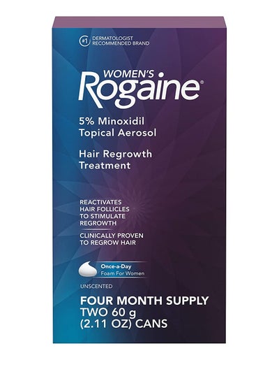 Buy Women's 5% Minoxidil Foam 4-Month Supply White 60+60grams in UAE