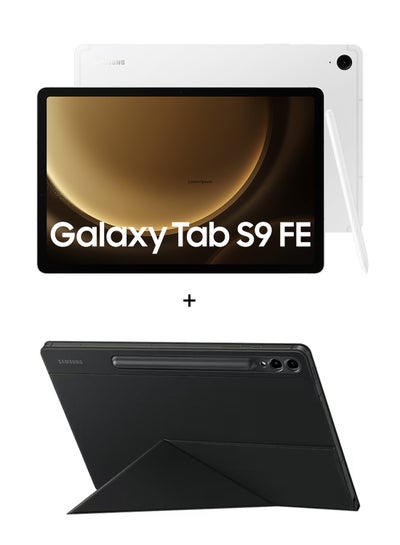 Buy Galaxy Tab S9 FE  Silver 6GB RAM 128GB Wifi With Book Cover - Middle East Version in UAE