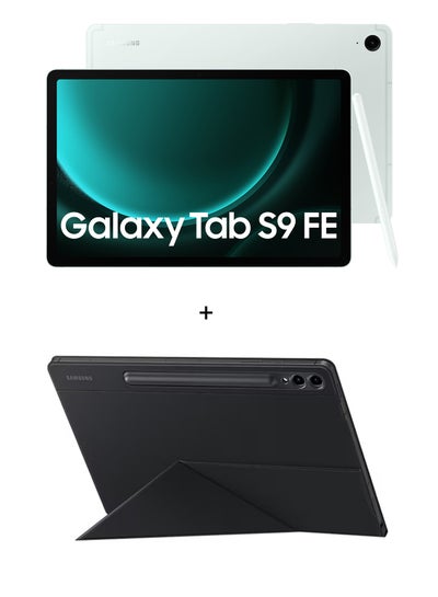 Buy Galaxy Tab S9 FE  Light Green 6GB RAM 128GB 5G With Book Cover - Middle East Version in UAE