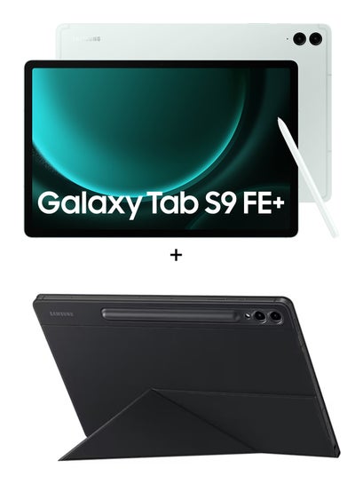 اشتري Galaxy Tab S9 FE Plus Light Green 12GB RAM 256GB Wifi With Book Cover - Middle East Version في الامارات