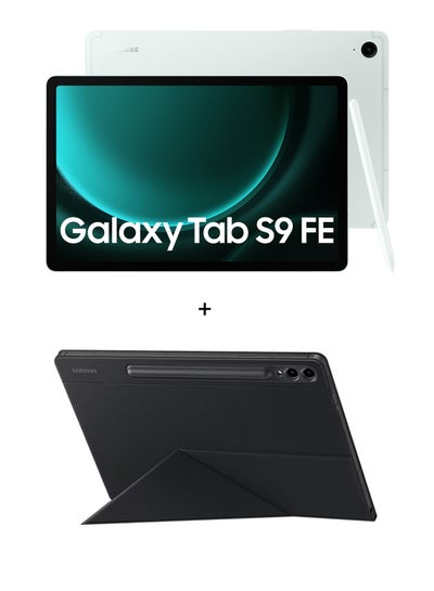 Buy Galaxy Tab S9 FE  Light Green 8GB RAM 256GB Wifi With Book Cover - Middle East Version in UAE