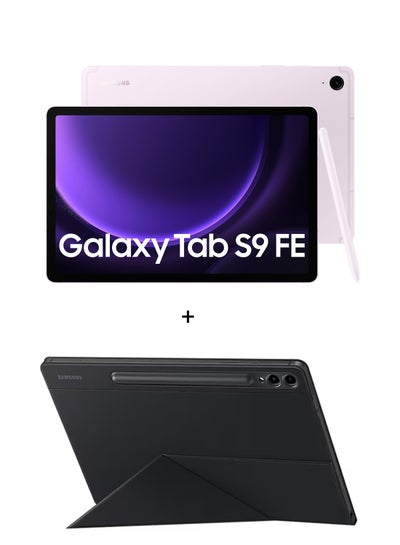 اشتري Galaxy Tab S9 FE  Light Pink 6GB RAM 128GB Wifi With Book Cover - Middle East Version في الامارات