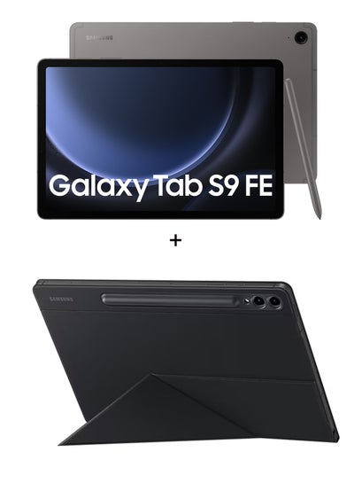 Buy Galaxy Tab S9 FE  Gray 6GB RAM 128GB Wifi With Book Cover - Middle East Version in UAE