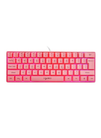 Buy V700 Wired Gaming Keyboard RGB Streamer Wired Keyboard 61-key Gaming Keyboard for Game (Pink) Pink in UAE