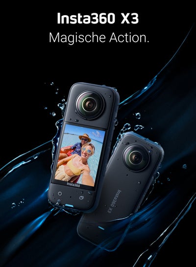 اشتري Insta360 X3 Waterproof 360 Action Camera With 1/2" 48MP Sensor 5.7K 360 Active HDR Video 72MP 360 Photo 4K Single Lens Stabilized 2.29-Inch Touch Screen في السعودية