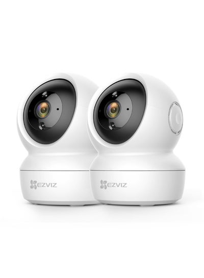 Buy 2MP C6N Pack Of 2 Wi-Fi 1080P Smart Home Security Camera White Baby Monitor Surveillance Camera With Motion Detection Smart Tracking Two Way Audio Night Vision Remote Control Works With Alexa in UAE