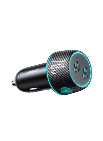 اشتري Car Charger 2x USB C 70W With LED Backlight JR-CCN02 Black في مصر