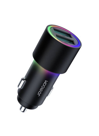 Buy Car Charger 2 x USB With Backlight 24W (JR-CL10) Black in Egypt