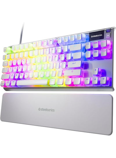 Buy SteelSeries Apex 7 TKL Ghost - Mechanical Gaming Keyboard - OLED Smart Display - Linear & Quiet - Doubleshot PBT Pudding Keycaps - American QWERTY Layout in UAE