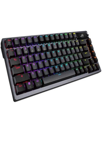 Buy ROG Azoth gaming custom keyboard with 75 keyboard form factor, gasket mount, three-layer dampening foam and metal top cover, highly customizable with hot-swappable pre-lubed ROG NX mechanical switches in UAE