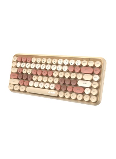 اشتري Wireless Bluetooth keyboard, Cute Mini 84-key Compact Keyboard, 2.4GHz wireless connect, Typewriter ABS Retro Round Key Caps, Matte Panel, Ergonomic Design for PC Computer Laptops Mike tea في السعودية