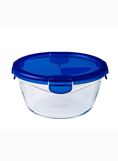 اشتري Pyrex Cook&Go Round With Lid 700ML Dark Blue Transparent في الامارات