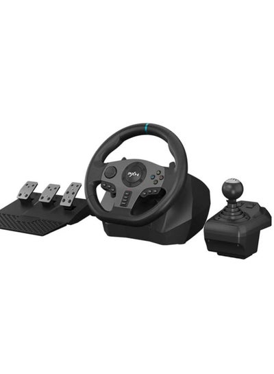 Buy Racing Wheel Dual-Motor Feedback Driving with Pedals and Shifter for PS4, PC, Xbox One, Xbox Series S/X, and Nintendo Switch in UAE