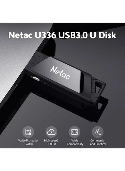 Buy Netac U336 USB3.0 Write protect Switch Flash Drive 64GB BLACK 64 GB in Saudi Arabia
