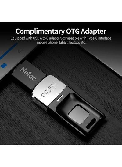 اشتري Netac US1 USB3.0 AES 256-bit Fingerprint Encryption Drive 128GB Portabl ssd SILVER/BLACK 128 GB في السعودية