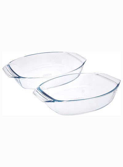 اشتري Pyrex Irresistible Set of 2 Roaster Oval 4+2.8L Transparent 40x28cm في الامارات