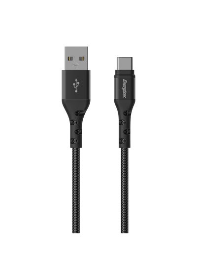 Buy C520CK USB-A To USB-C Charge And Sync Cable 6.5Ft| Fast Charge USB-C Certified, Metallic Heavy Duty, For Apple iPad Pro/Air/Mini, Samsung Galaxy S23/22 Ultra And Android Devices Black in UAE