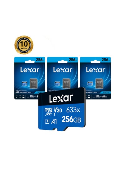 Lexar 256GB High-Performance 633x UHS-I microSDXC Memory Card with SD  Adapter