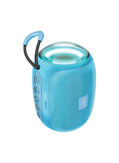 Buy Bluetooth Speaker, Premium 5W True Wireless Portable HD Speaker with LED Lights, Bluetooth v5.3, Long Playtime, AUX, USB Port and TF Card Slot Blue in Saudi Arabia