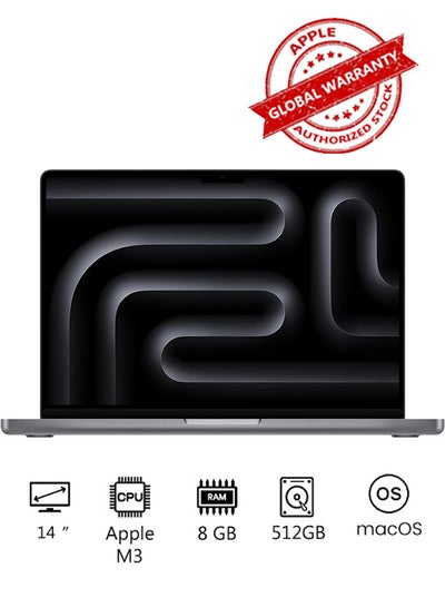 Apple 2023 MacBook Pro Laptop M3 chip with 8‑core CPU, 10‑core GPU:  14.2-inch Liquid Retina XDR Display, 8GB Unified Memory, 512GB SSD Storage.  Works