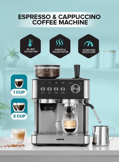 1450W 20 Bar Espresso Machine With Grinder And Milk Frother - Bed Bath