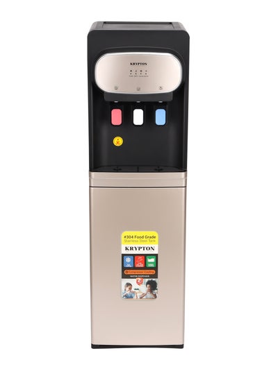 Buy 3 Taps Water Dispenser with Cabinet | Hot , Normal and Cold Water Supply KNWD6452 Black & Beige in UAE