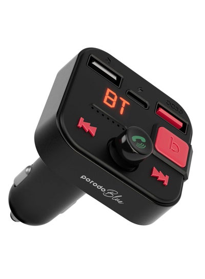 اشتري Wireless FM Transmitter With Dual QC3.0 & Type-C Port - Black في الامارات