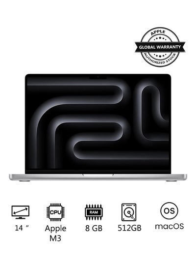 اشتري 2023 Newest MacBook Pro MR7J3 Laptop M3 chip with 8‑core CPU, 10‑core GPU: 14.2-inch Liquid Retina XDR Display, 8GB Unified Memory, 512GB SSD Storage And Works with iPhone/iPad English/Arabic Silver في السعودية