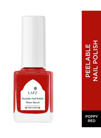 Buy Peelable Nail Polish Easy-To-Apply Easy-To-Remove Poppy Red in UAE