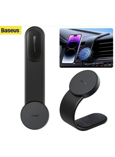 اشتري C02 Pro Magnetic Wireless Phone Holder 15W Magsafe Car Mount Phone Holder Wireless Charger Bendable Memory Titanium Alloy For All Dashboard, Windshield Black في السعودية