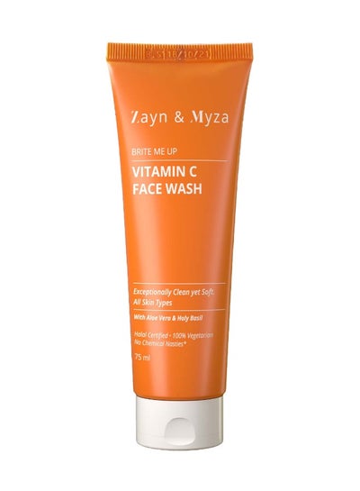 Buy Vitamin C Face Wash With Aloe Vera and Holy Basil For All Skin Types, White 75ml in UAE