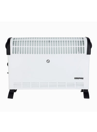 اشتري Geepas Convector Heater- GRH28538UK| High Performance Heater with 3 Heating Powers, Adjustable Thermostat| Overheat Protection, Perfect for Heating Homes, Offices, Small Living Spaces, Etc 2000 W GRH28538UK White في الامارات