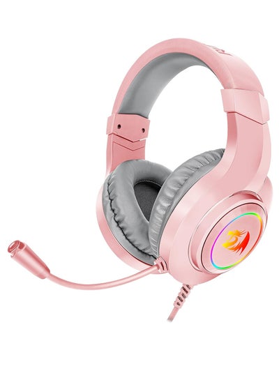 اشتري H260 Pink Headphones RGB , Standard With Flexible Omni-Directional Microphone With 40mm Capsule For Clear Communication في مصر