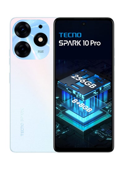اشتري Spark 10 Pro 6.8 Inch Pearl White 8GB 256GB 4G - International Version في الامارات