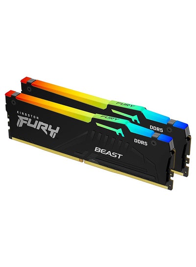 اشتري Fury Beast DDR5 RGB 64GB (2x32GB) 5600MT/s DDR5 CL40 DIMM Desktop Gaming Memory Kit of 2 - KF556C40BBAK2-64 64 GB في السعودية