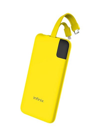 Buy 10000 mAh Infinix Power Bank XP08 With Figure Display Built In Lightning And USB C Cable Yellow in Saudi Arabia
